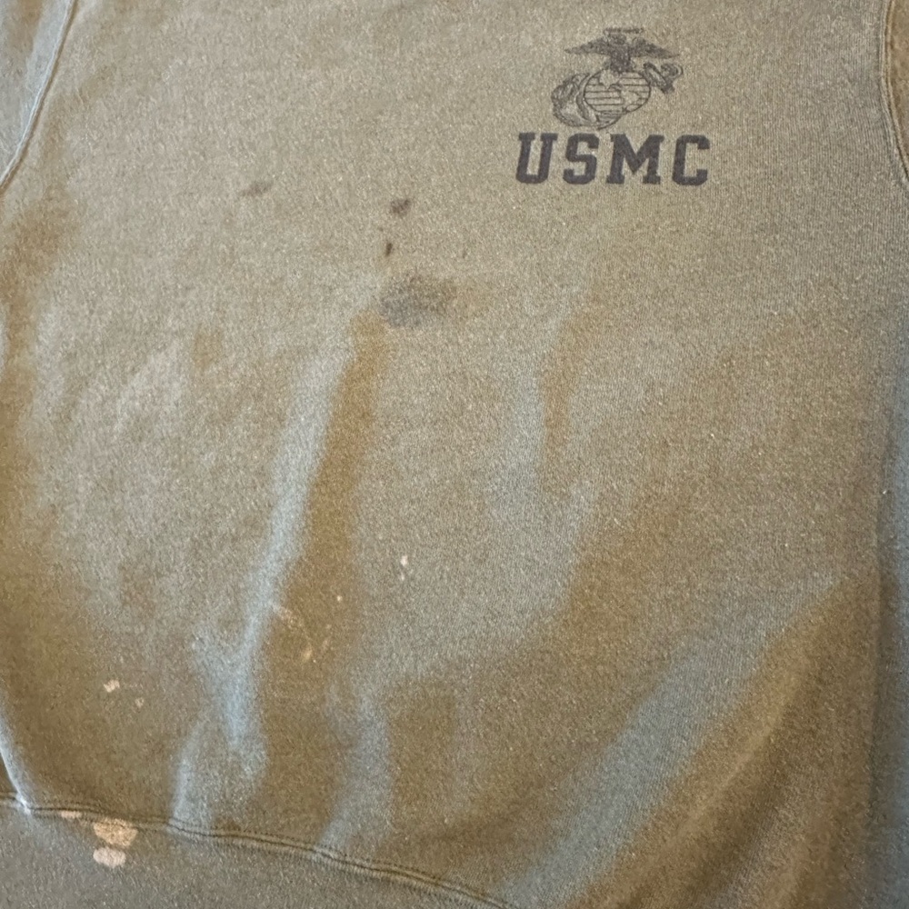 USMC Green Men's Crewneck Sweatshirt - Picture 2 of 6